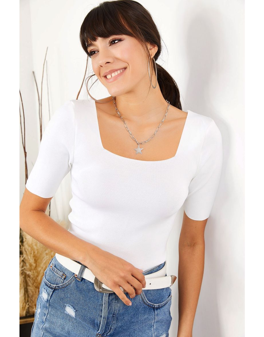 Blouse - White - Slim fit