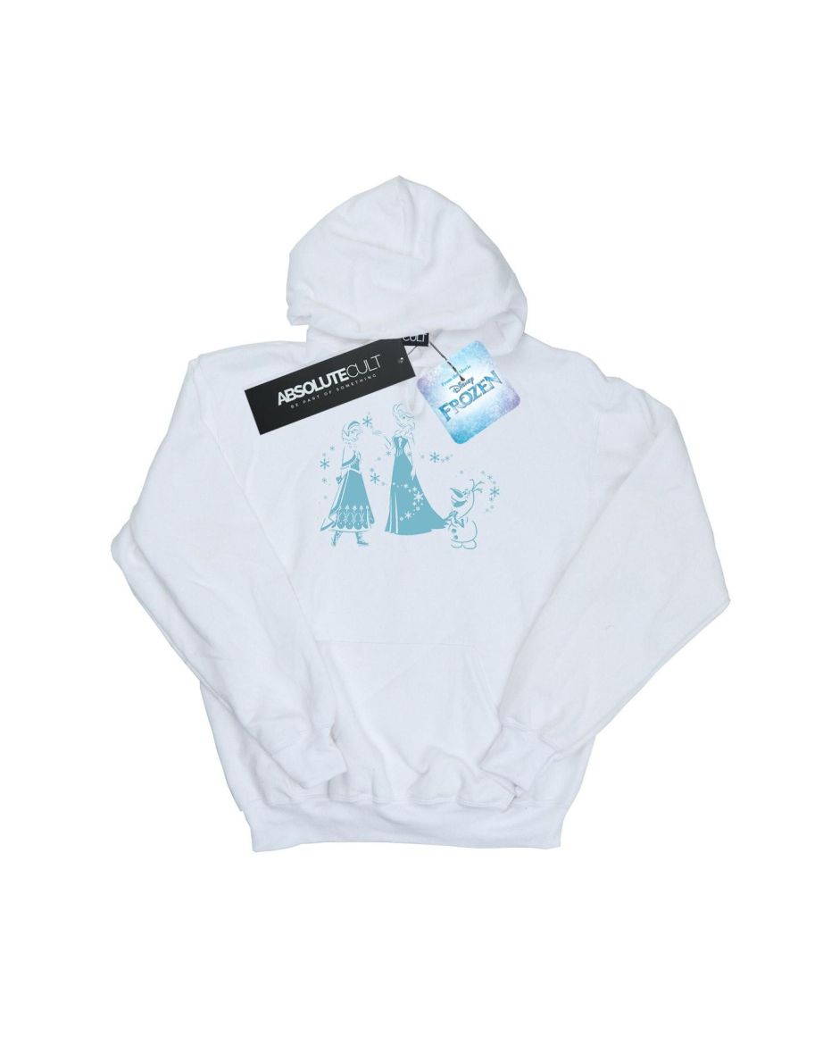 Disney Girls Frozen Magic Snowflakes Hoodie - White