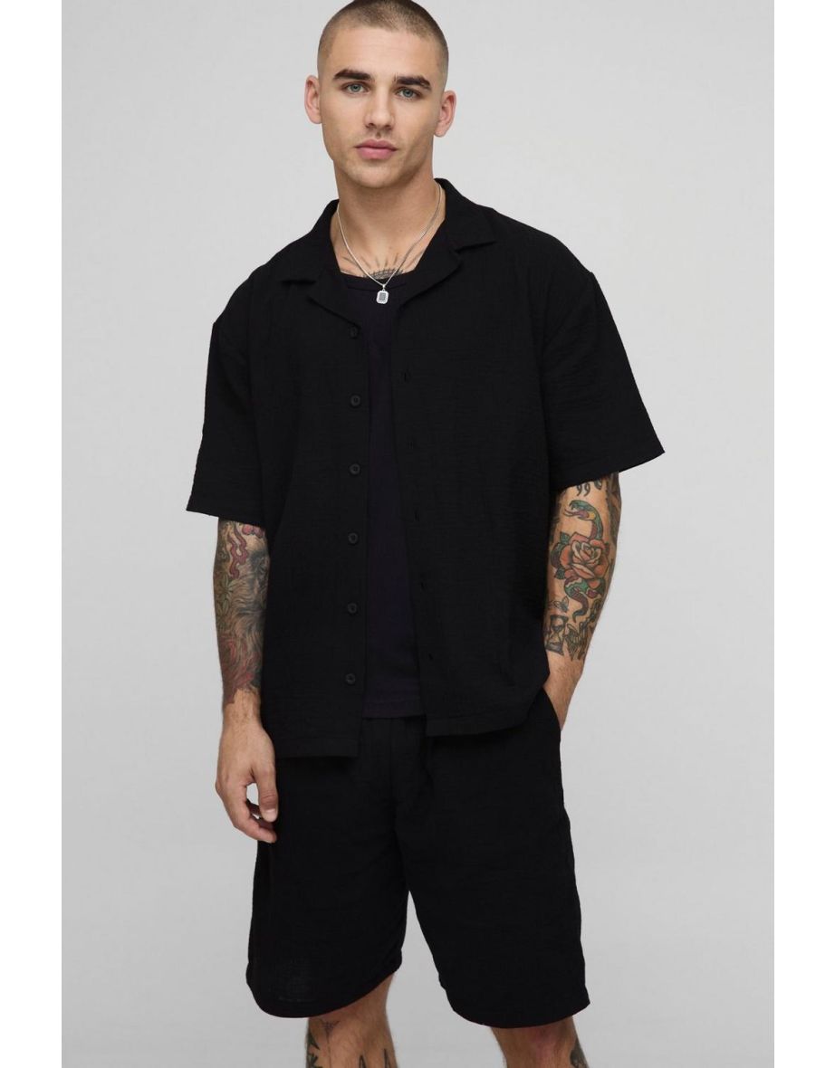 Oversized Revere Cheesecloth Shirt & Relaxed Short Set