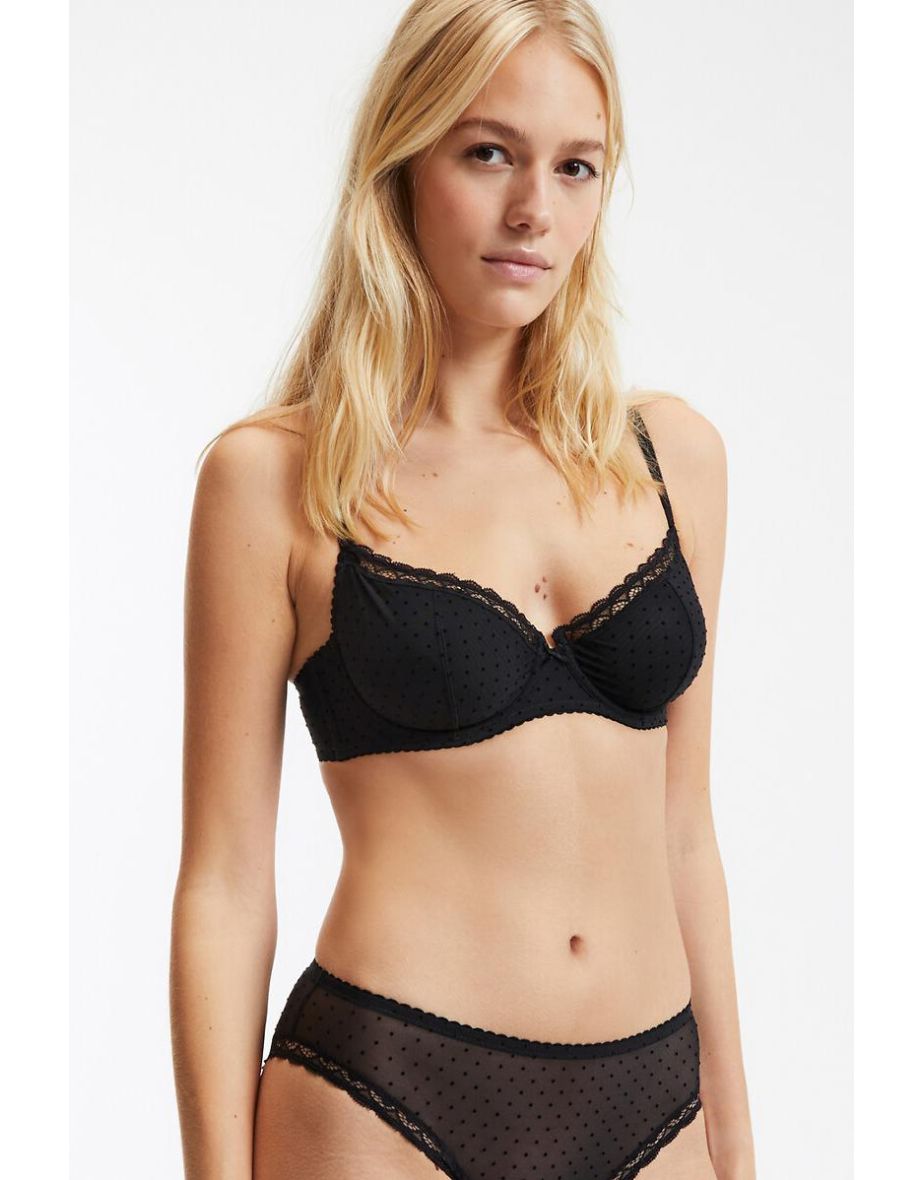 Alix Full Cup Bra in Flocked Tulle