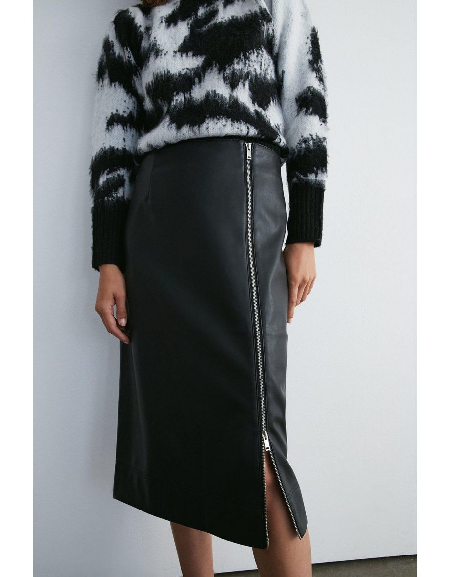 Zip Detail Pencil Skirt