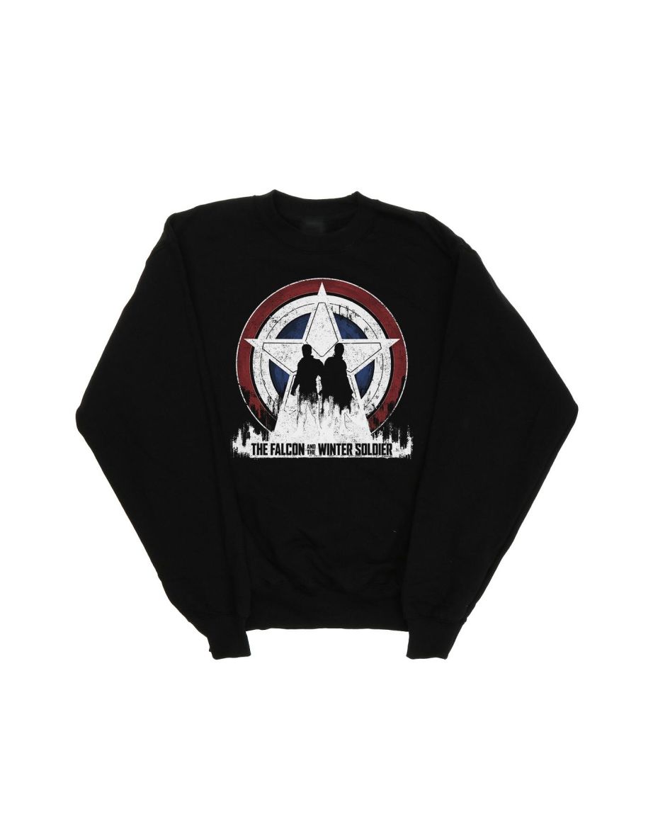 Marvel Girls The Falcon And The Winter Soldier Star Silhouettes Sweatshirt - Black