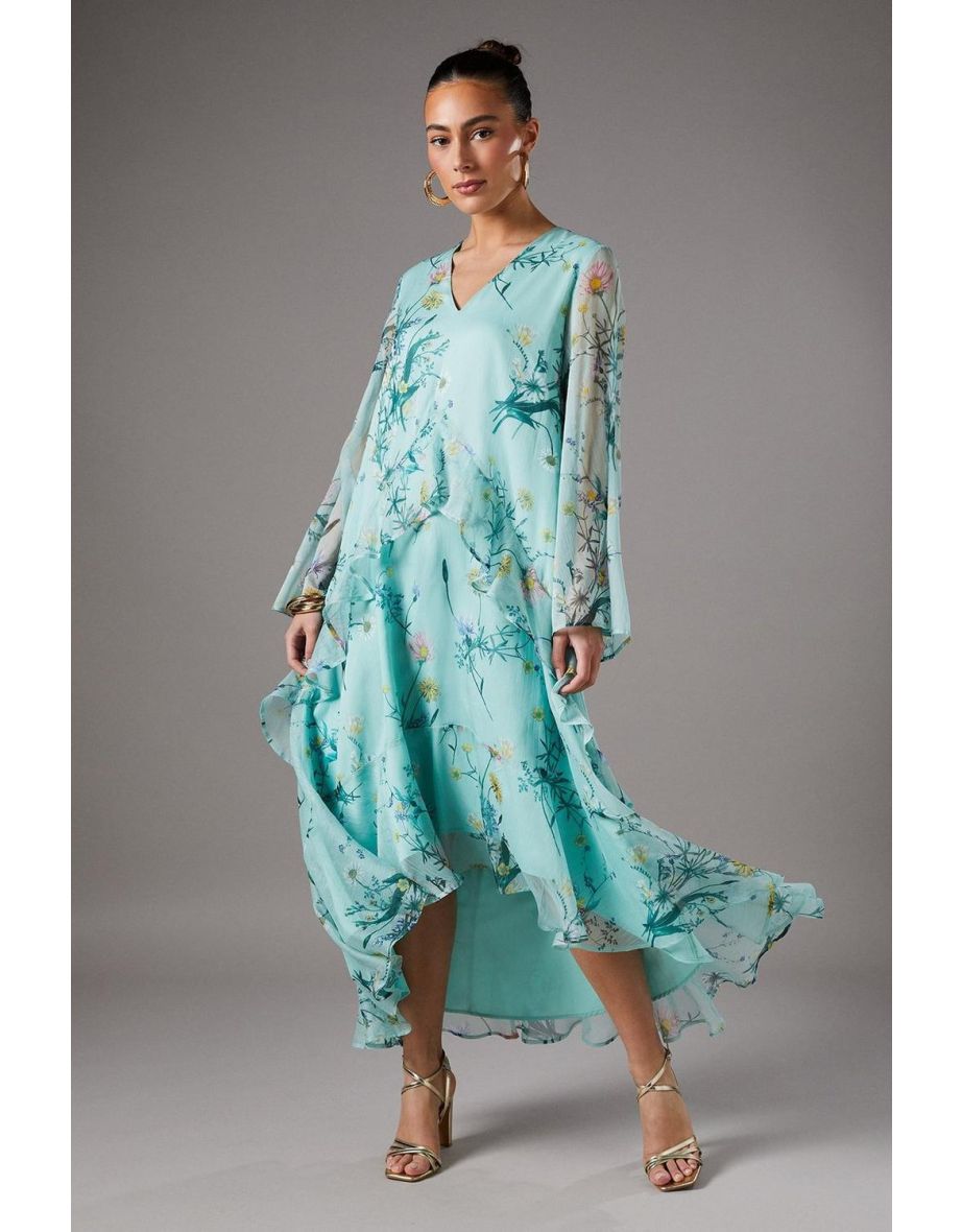 Volume Frill Maxi Dress