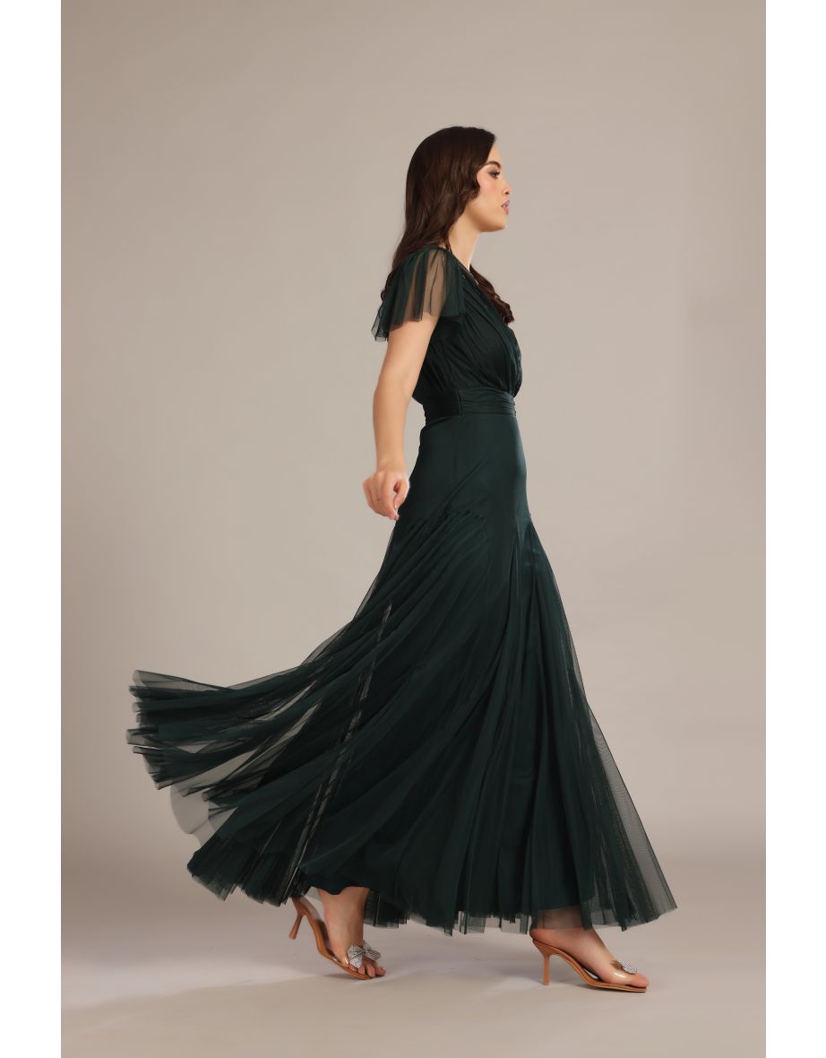 Gally Maxi Dress in Emerald Green - 6