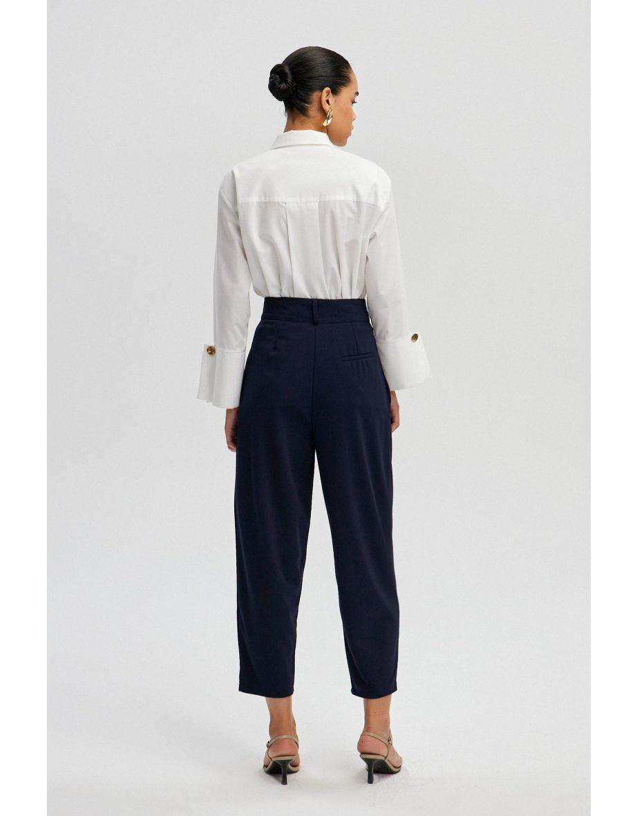 HIGH WAIST BAGGY TROUSERS - 4