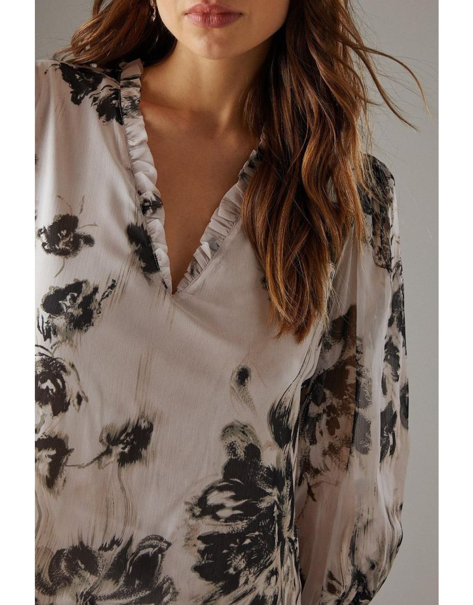 Printed Premium Raw Edge Georgette Tiered Maxi Dress - 3