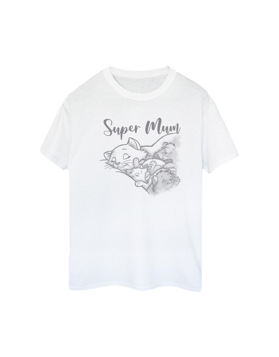 Disney Womens/Ladies The Aristocats Marie Super Mum Cotton Boyfriend T-Shirt - White
