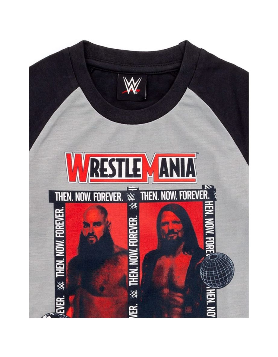 WWE Boys Characters Long Pyjama Set - Grey/Black - 3