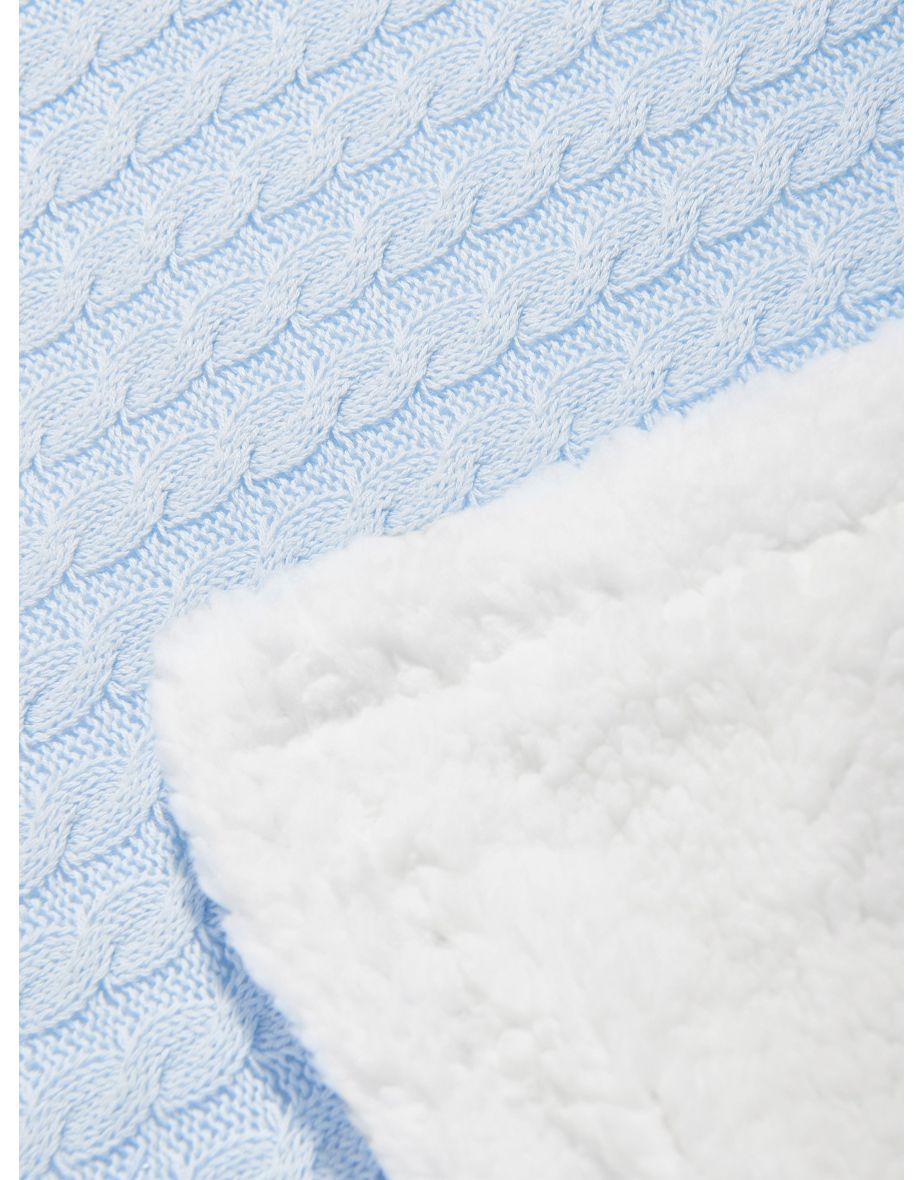 DKNY Baby Boys Sherpa Fleece Blanket in Blue (90cm) - 3