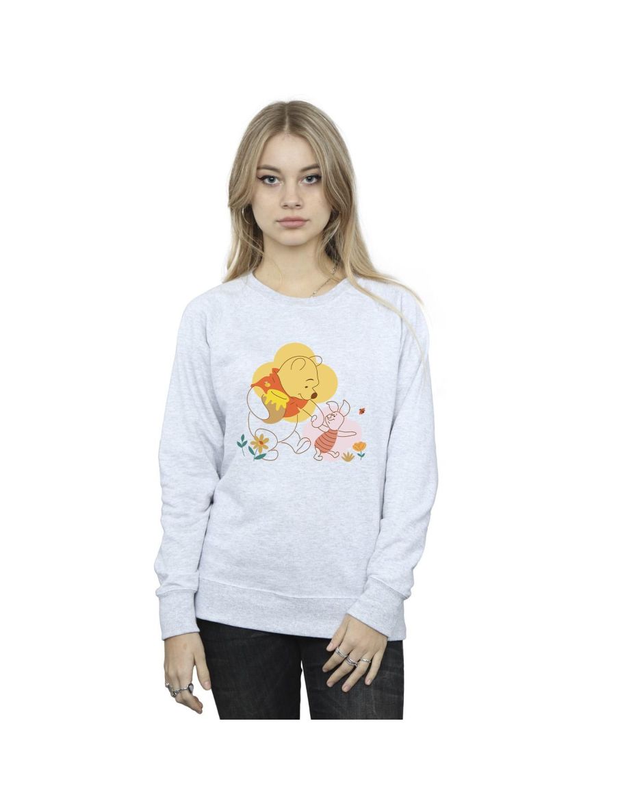 Disney Womens/Ladies Winnie The Pooh Piglet Sweatshirt - Sports Grey