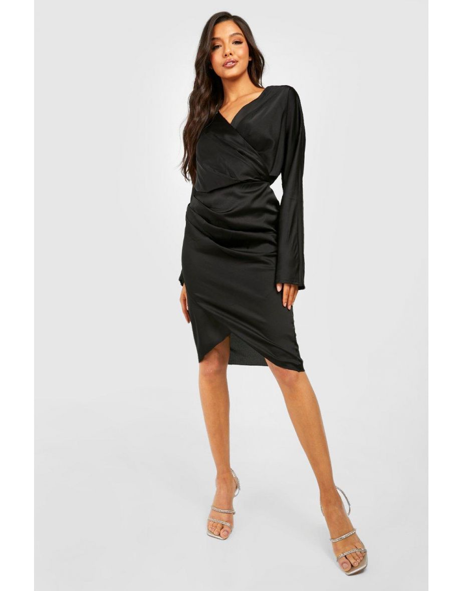 Black batwing 2025 midi dress