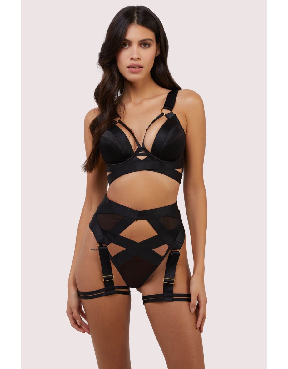 Etta Black Elastic and Mesh Multi-strap Harness Suspender