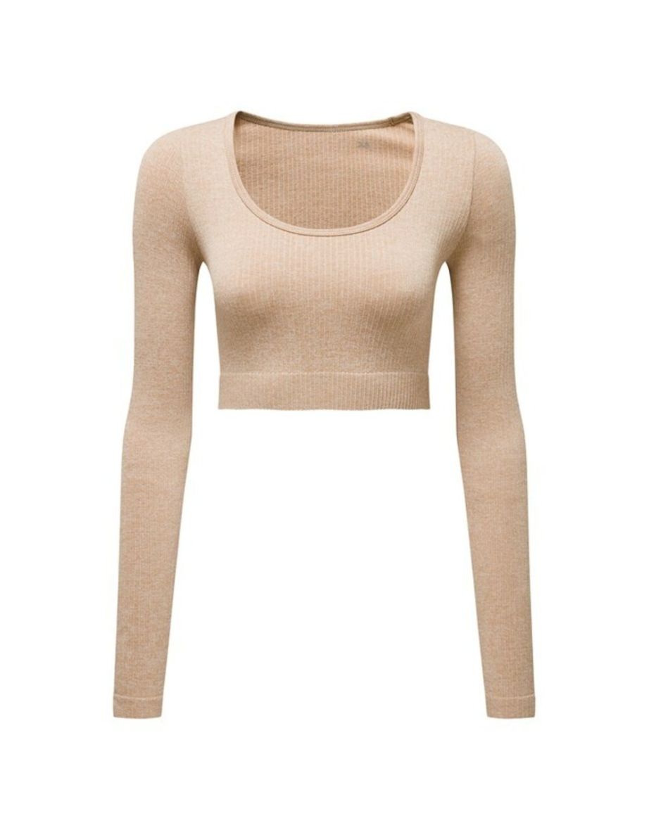 TriDri Womens/Ladies Ribbed Seamless 3D Crop Top - Nude