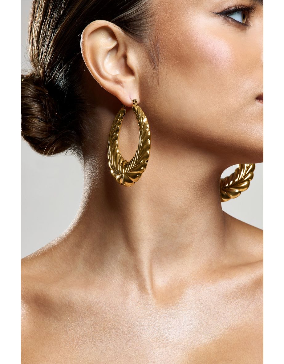 Rhode | Gold Chunky Hoop Earrings - 3
