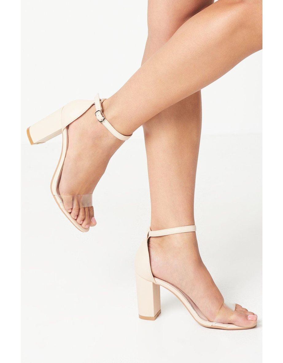 Madeline Vinyl High Block Heeled Sandals