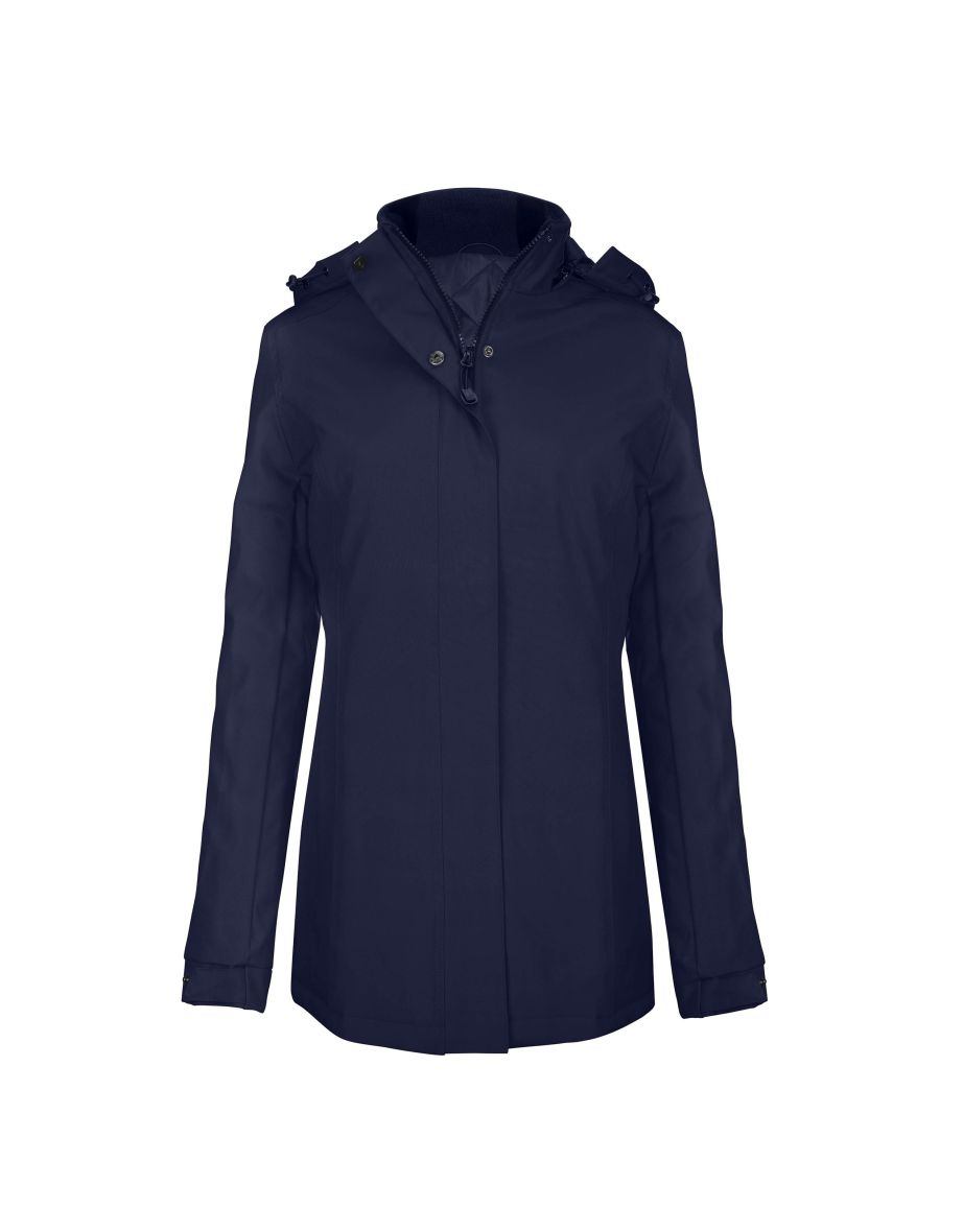 Kariban Womens/Ladies Hooded Parka Jacket - Navy
