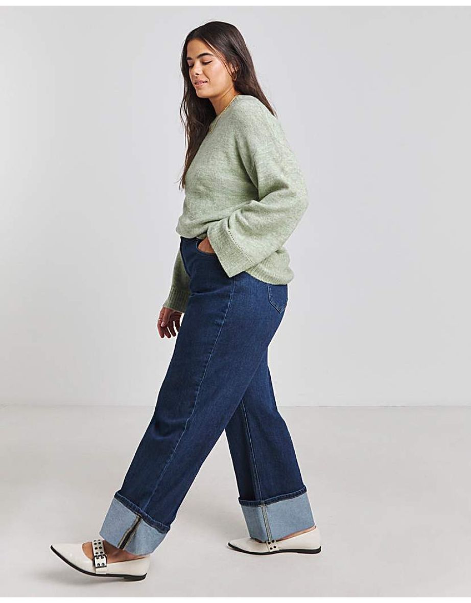 Sage Crew Neck Knitted Jumper