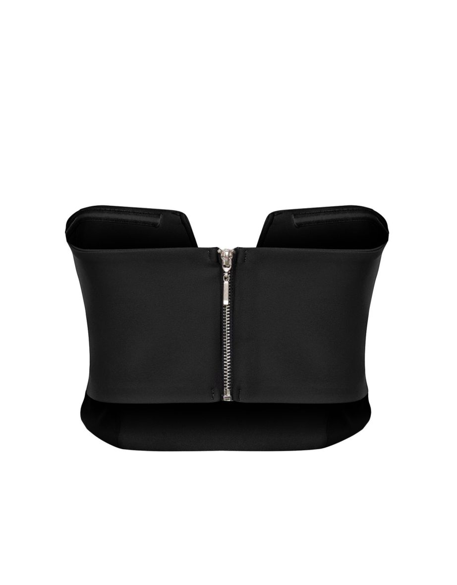 Crop Top - Black - Plain - 7