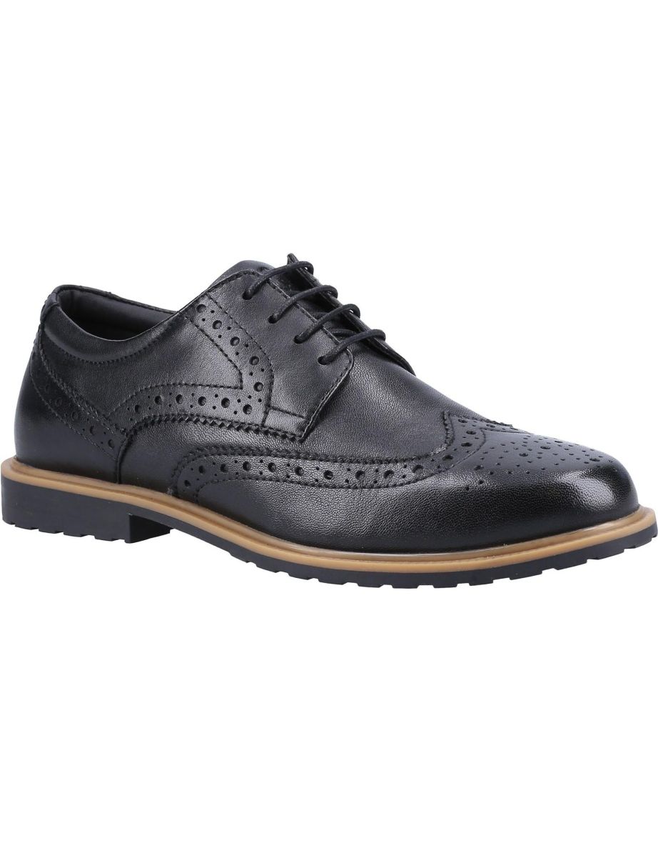 Hush Puppies Girls Verity Leather Brogues - Black/Tan