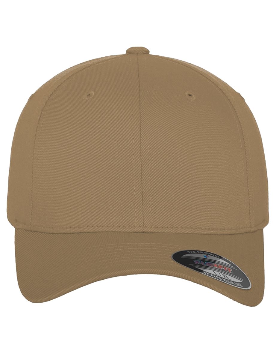 Yupoong Mens Flexfit Fitted Baseball Cap - Khaki - 2