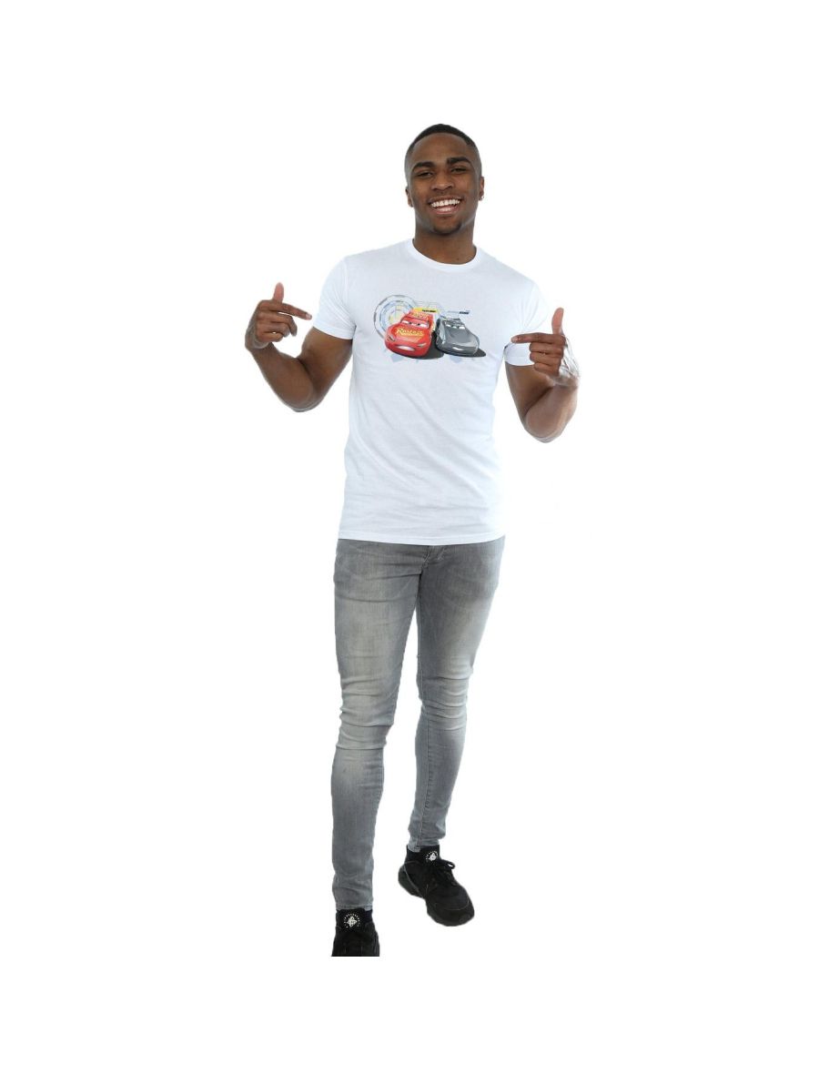 Disney Mens Cars Lightning Vs Storm T-Shirt - White - 3