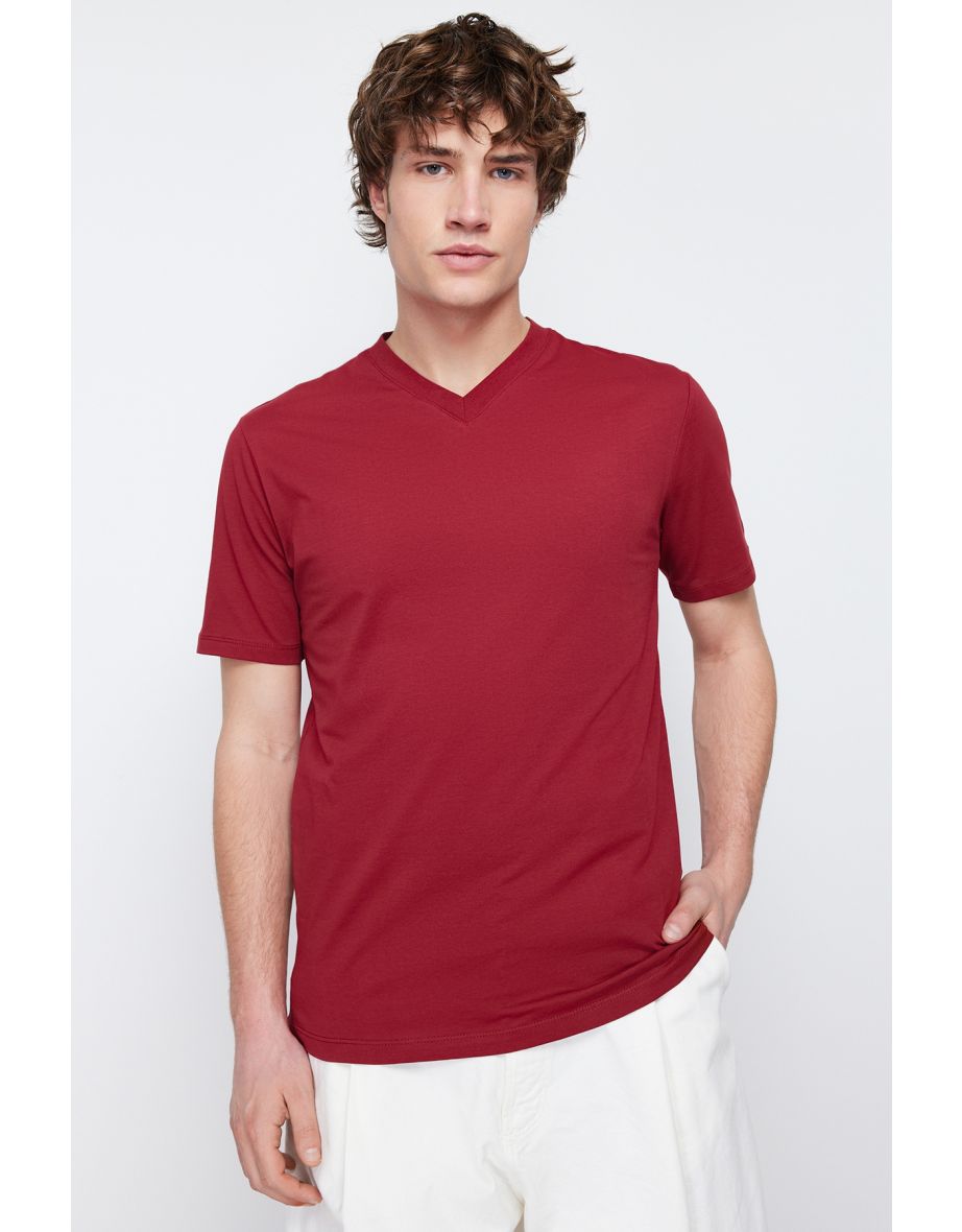 T-Shirt - Burgundy - Slim fit