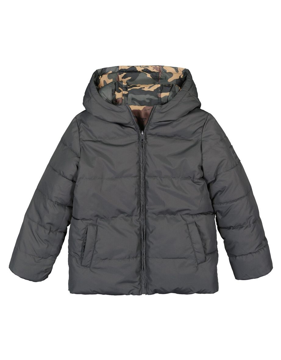 Recycled Reversible Padded Jacket with Hood - 5