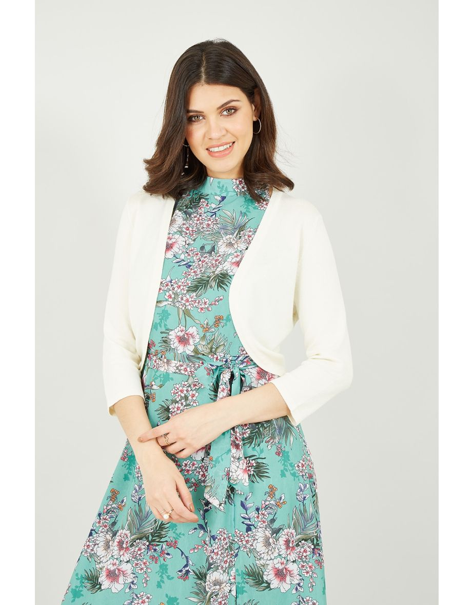 Yumi Ivory Knitted Curve Bolero