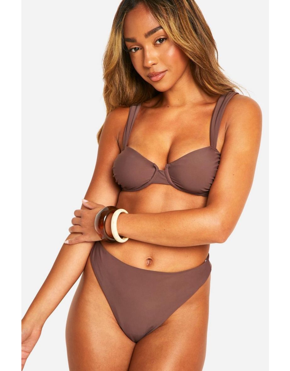 Mix & Match Underwired Bikini Top - mocha - 2
