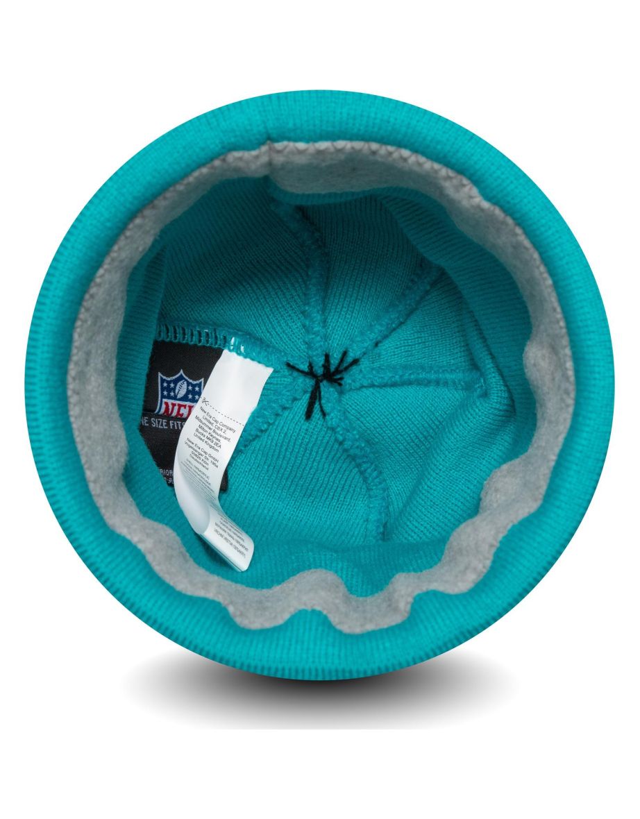 New Era Mens Miami Dolphins NFL Knit Winter Beanie Warm Bobble Hat - Turquoise - 2