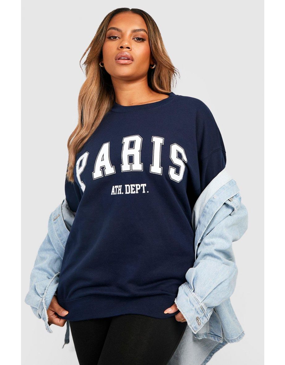 Plus Paris Ath Dept Printed Sweat - navy