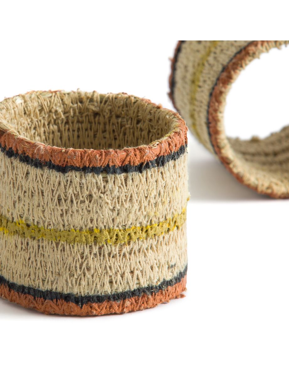 Set of 4 Jutor Woven Straw Napkin Rings - 3