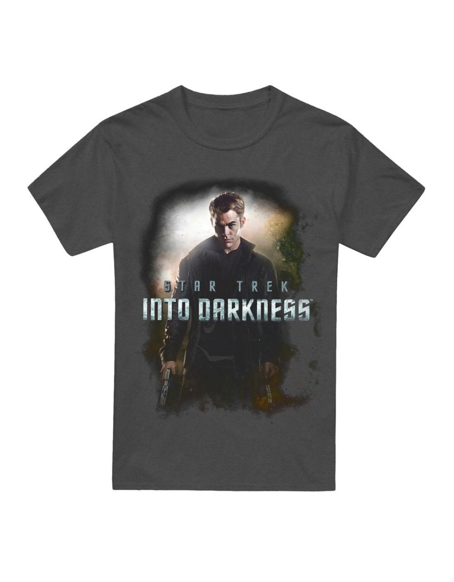 Star Trek: Into Darkness Unisex Adult Darkness Captain Kirk T-Shirt - Charcoal