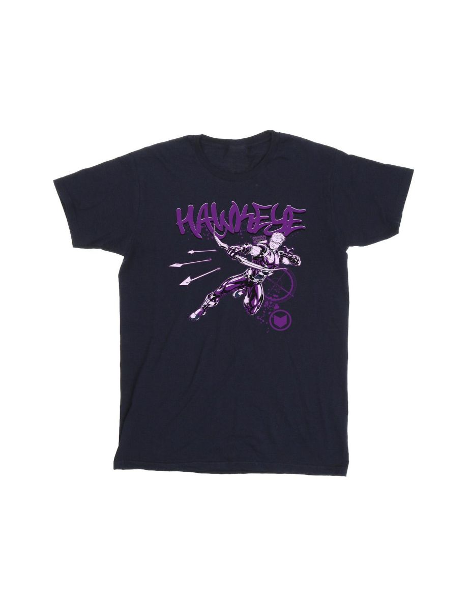 Marvel Boys Hawkeye Shoots T-Shirt - Navy Blue - 1