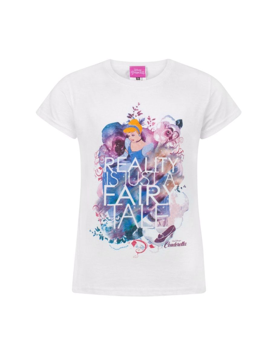 Cinderella Girls Reality Is Just A Fairy Tale T-Shirt - White/Blue/Pink