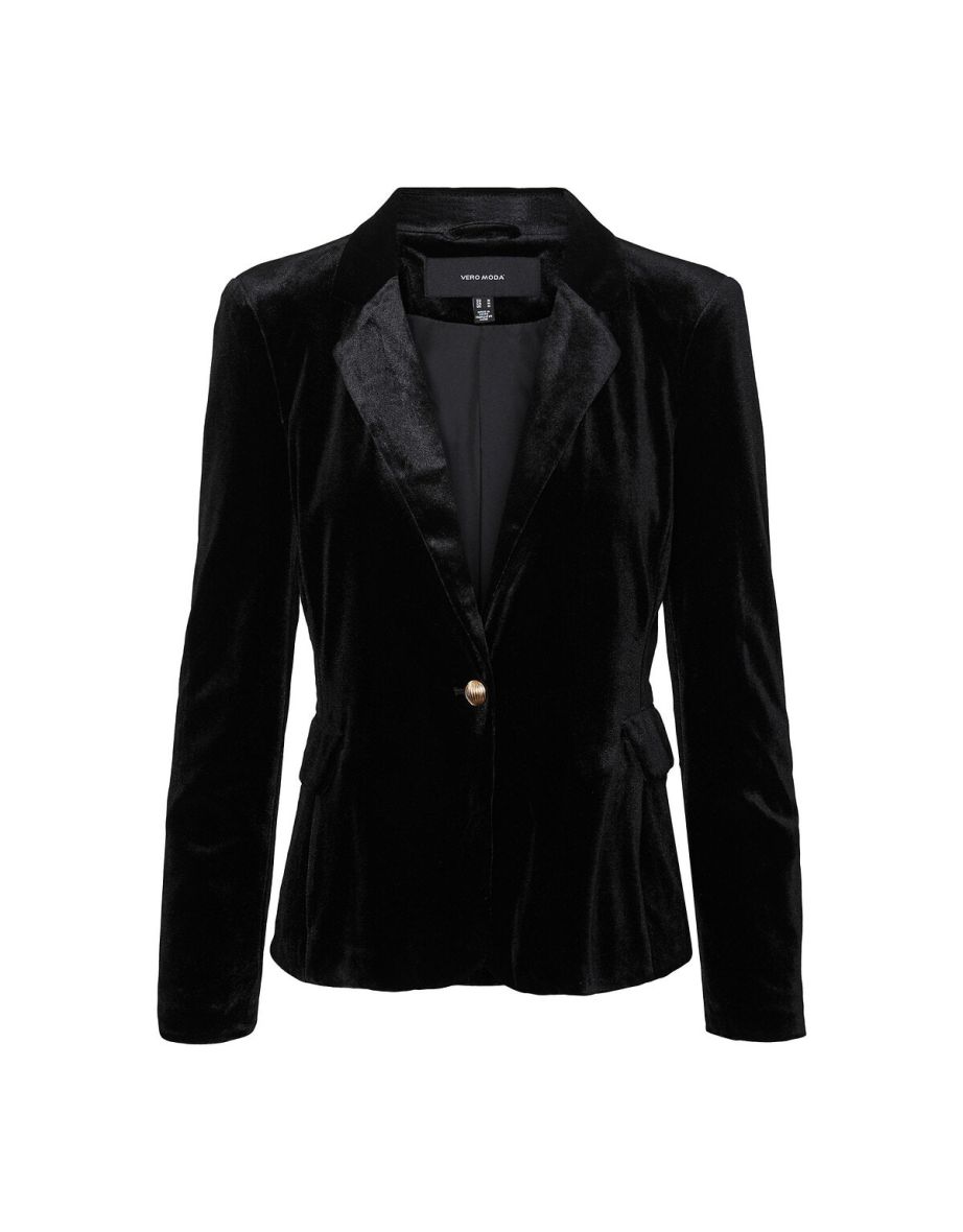 ASOS LUXE Curve pearl velvet suit fitted blazer in black - part of a set