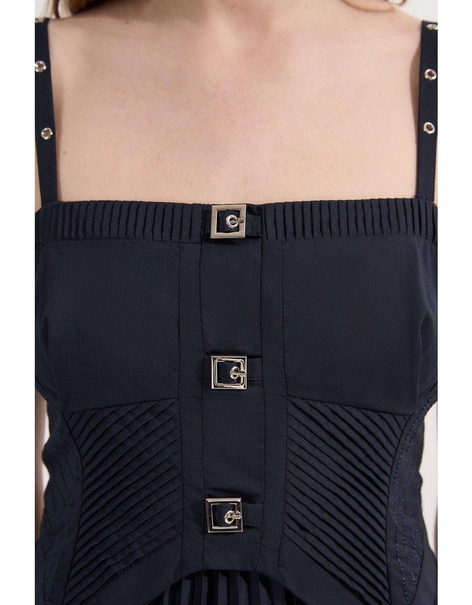 Archive Collection - Cotton Poplin Corset Woven Maxi Dress - 2