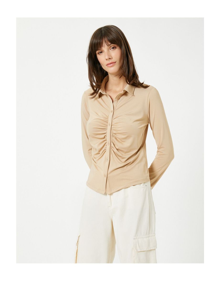 Long Sleeve Draped Shirt