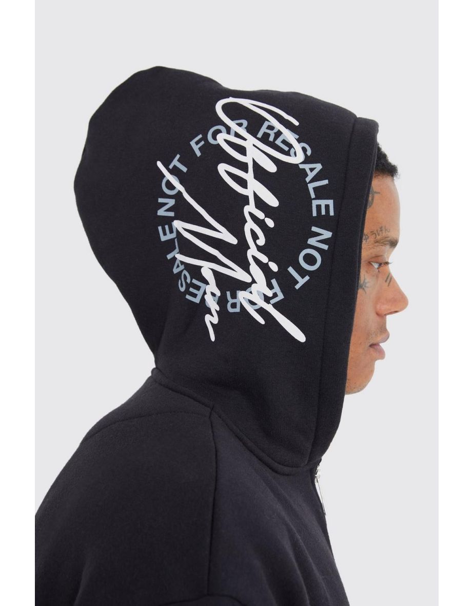 Oversized Graffiti Paint Splatter Hoodie - black - 2