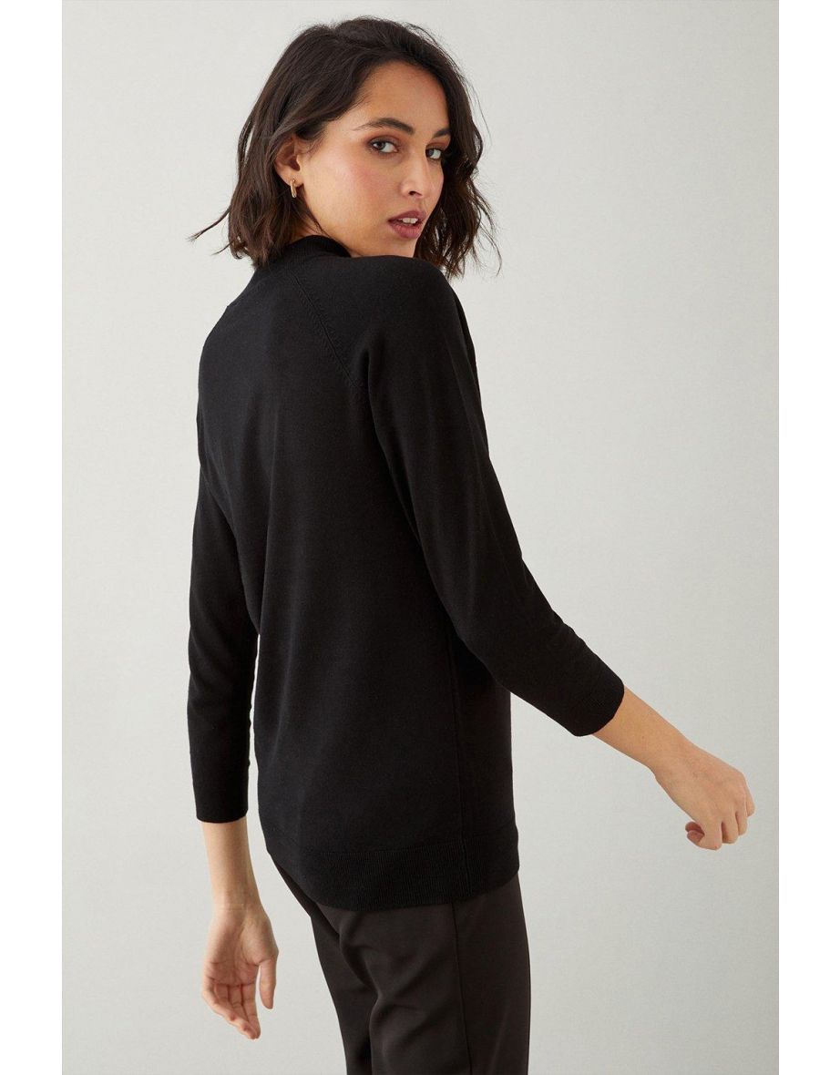 Tall 3/4 Sleeve High Neck Top - 2