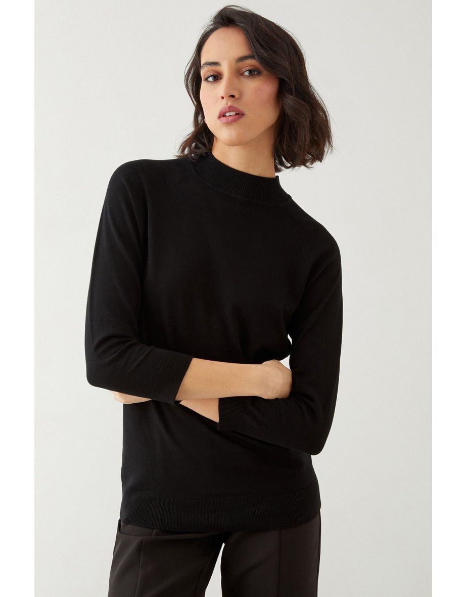 Tall 3/4 Sleeve High Neck Top