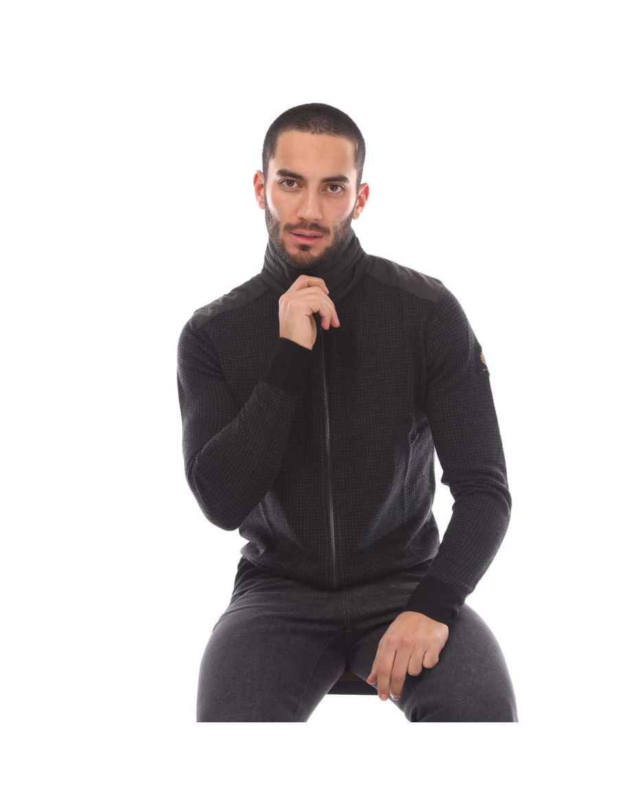 Men's Belstaff Kelby Zip Cardigan in Black - 3