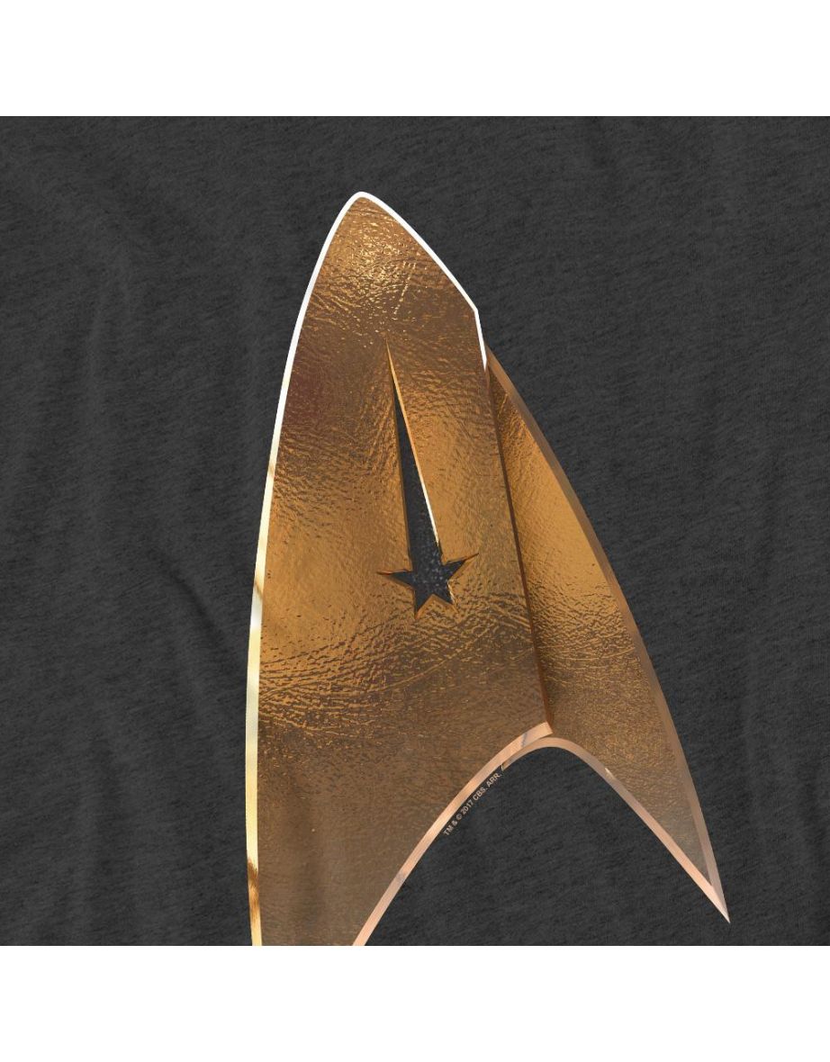 Star Trek: Discovery Unisex Adult Command Shield T-Shirt - Charcoal - 3