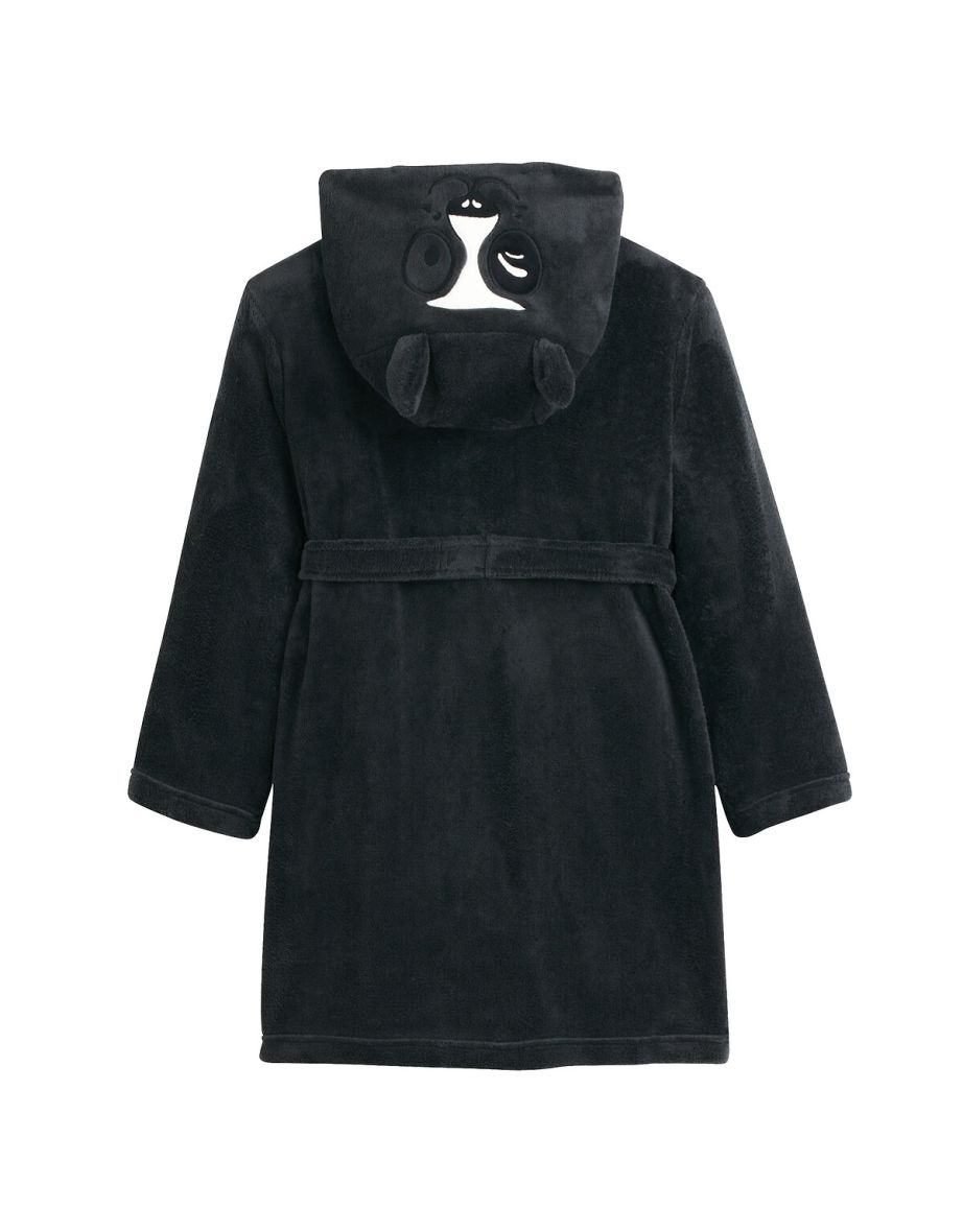 Soft Fleece Bathrobe with Panda Hood - 2