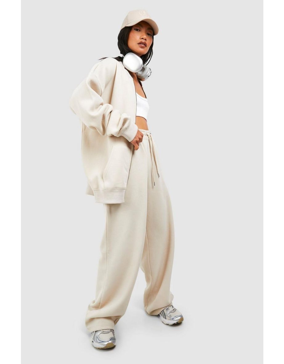 Bomber Sweatshirt Straight Leg Tracksuit - stone