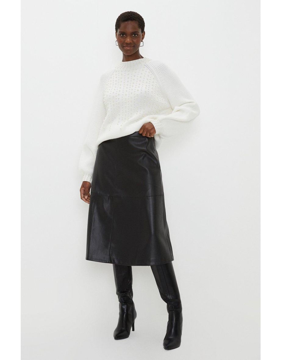 Tall Faux Leather A Line Skirt