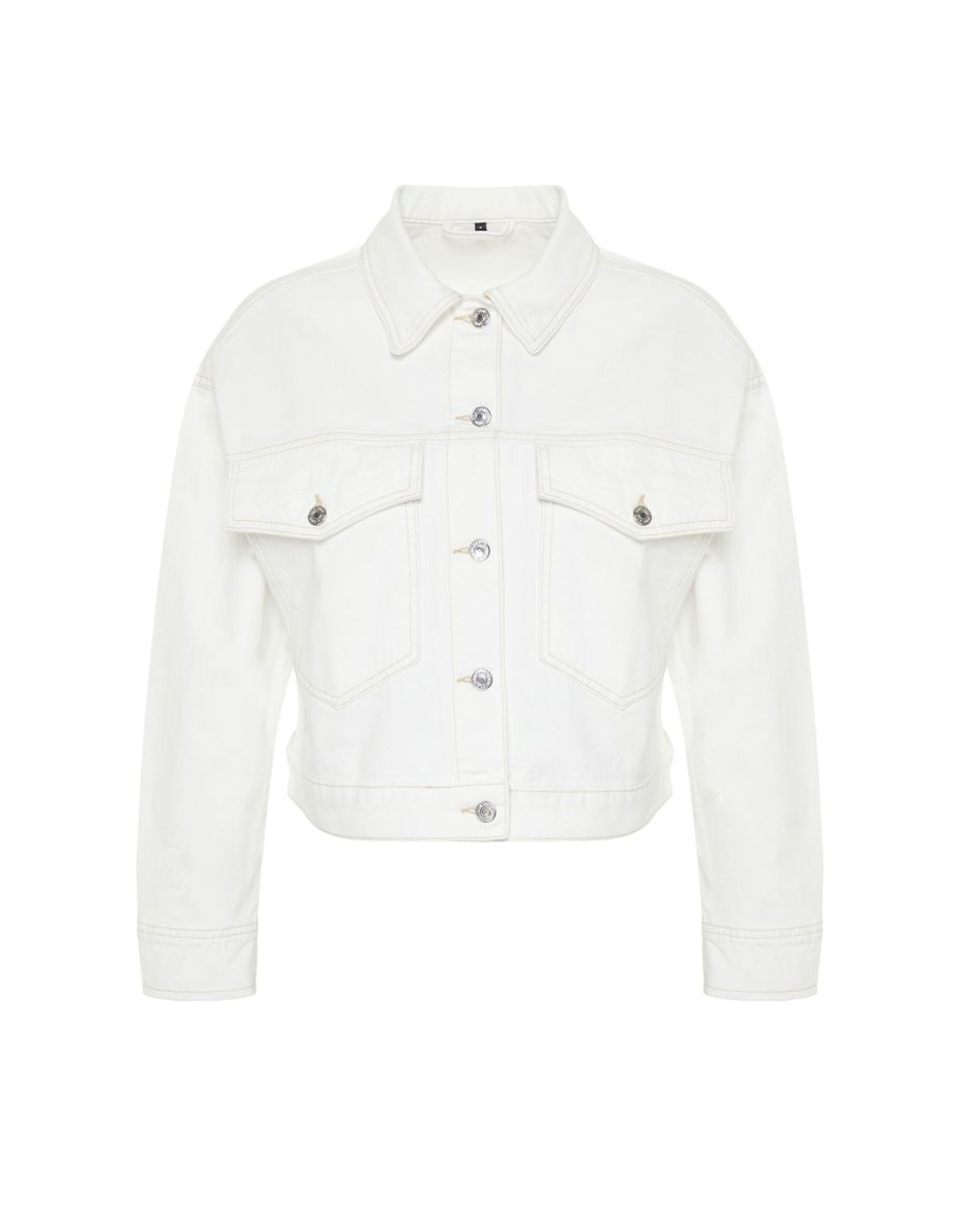 White Oversize Denim Jacket - 7