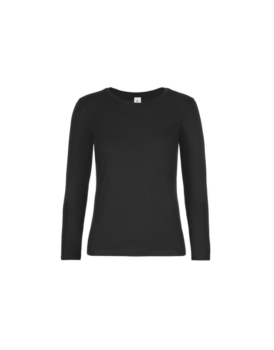 B&C Womens/Ladies #E190 LSL Top - Black