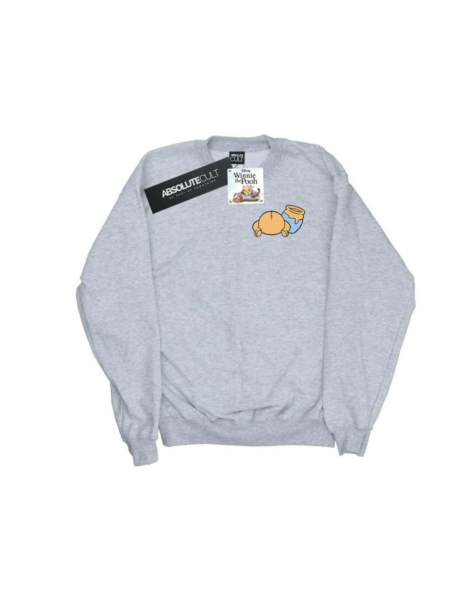 Disney Boys Winnie The Pooh Backside Breast Print Sweatshirt - Sports Grey - 1