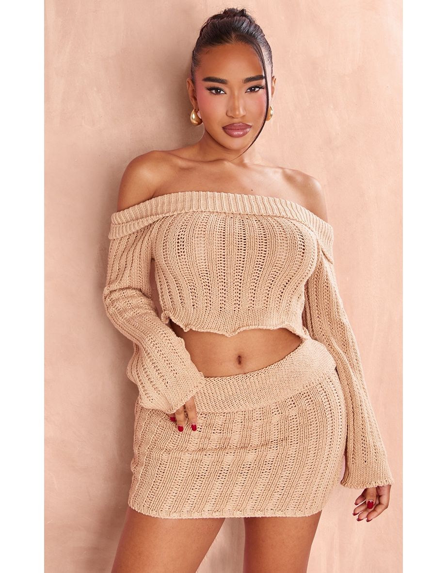 Bardot cropped jumper best sale